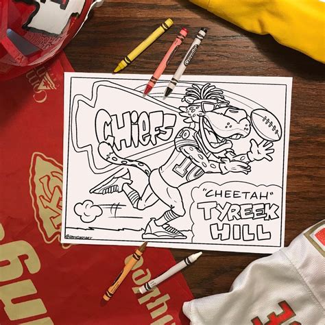 Kansas City Chiefs Tyreek Hill Cheetah Color Page - Etsy