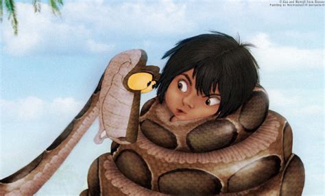 Kaa and Mowgli real painting by thiswaslost on DeviantArt