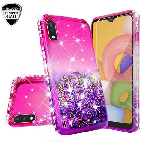 Case For Galaxy A01 Case W Tpu Screen Protector Liquid Quicksand