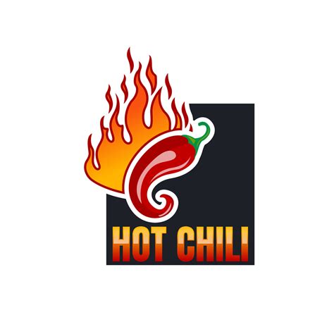 Hot Chilli Logo Food Label Or Sticker Concept For Farmers Market Organic Food Natural Product