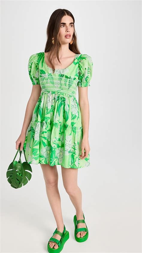 FARM Rio Dewdrop Floral Green Mini Dress Shopbop