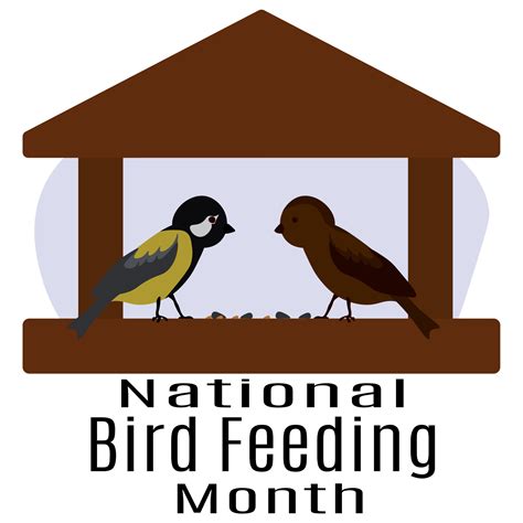 National Bird Feeding Month, Idea for poster, banner, flyer or postcard ...