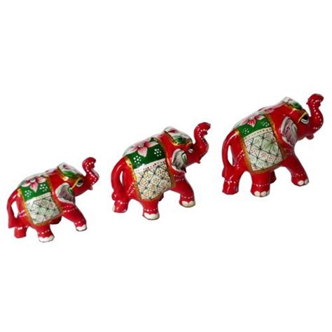 Multicolor Shrinath Art Gallery Meena Painted Elephant Set At Rs 75 In