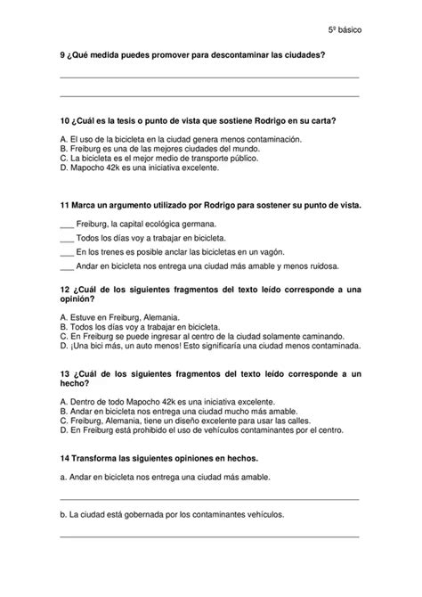 Evaluación lenguaje 5año unidad Texto argumentativo profe social