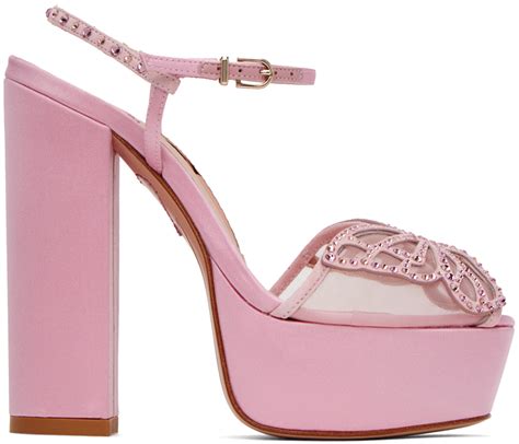 Pink Farfalla Heeled Sandals By Sophia Webster On Sale