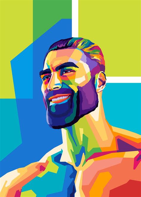 Giga Chad Meme Wpap Popart Poster Picture Metal Print Paint By Anthony Gabriel Displate