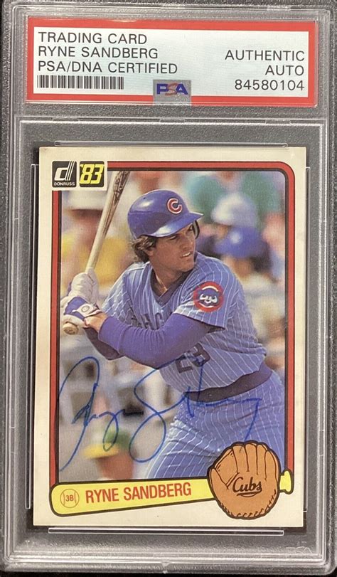 Ryne Sandberg Signed 1983 Donruss 277 Rookie Card Vintage Cubs HOF