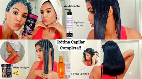 Rotina Capilar Completa Cabelo Crespo Alisado YouTube