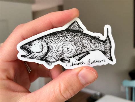 Buy Chinook Salmon Vinyl Sticker Salmon T Pacific Northwest