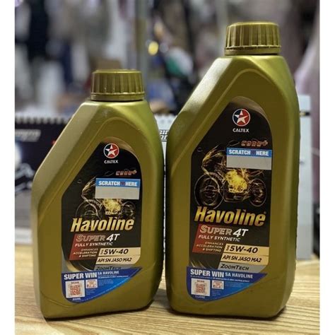 COD Caltex Havoline Super 4T Fully Synthetic 5w40 1Liter 800ml