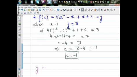 Finding Equation Of A Curve From The Gradient Function Using