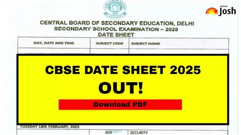 Cbse Exam Date 2025 Download Cbse Time Table For Class 10 And 12 Pdf And Exam Timing