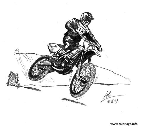 Coloriage Motocross 18 Dessin Moto à imprimer