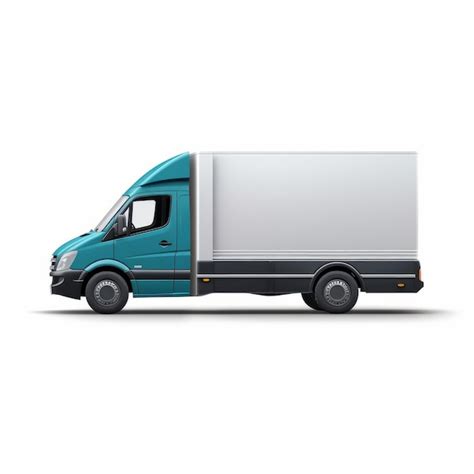 Premium Ai Image Blue Mercedes Benz Delivery Truck On White Background