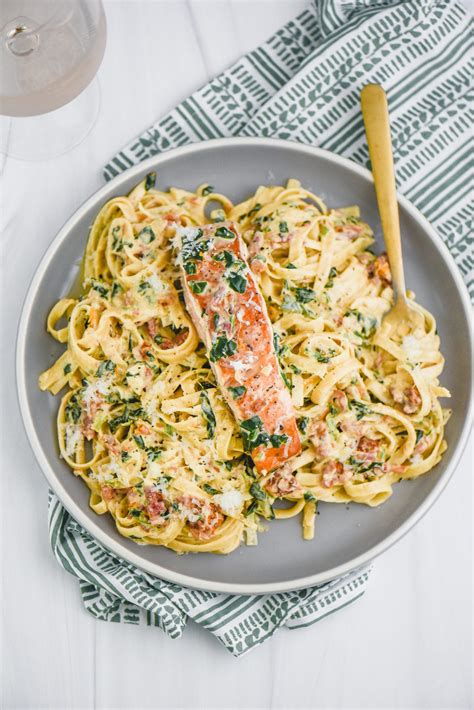 Tuscan Salmon Fettuccine Alfredo My Modern Cookery