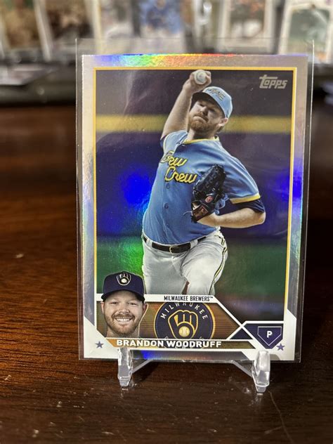 2023 Topps Update Brandon Woodruff Rainbow Foil US184 Milwaukee Brewers