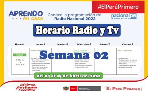 Horario Radio Y Tv Aprendo En Casa Del 04 Al 09 De Abril Del 2022