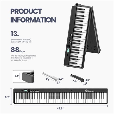 Cossain Key Dightal Piano Folding Piano Keyboard With Light Up Keys