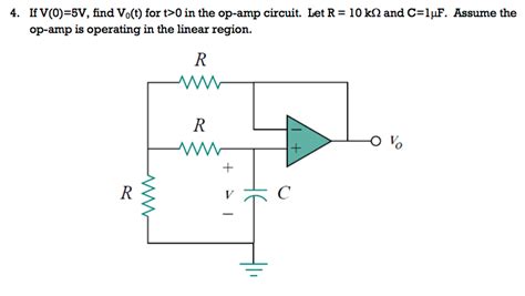 Solved If V 0 5V Find Vo T For T 0 In The Op Circuit Chegg