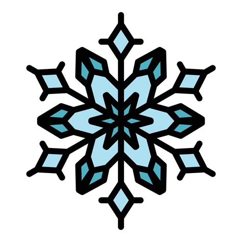 Beautiful Snowflake Icon Color Outline Vector 15141624 Vector Art At