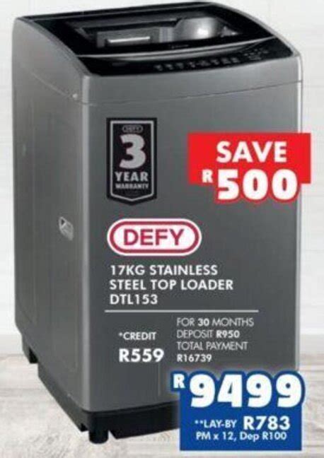 Defy Stainless Steel Top Loader Dtl Kg Offer At Russells