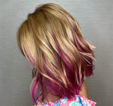 Blonde Hair With Pink Highlights How To Make Them Examples