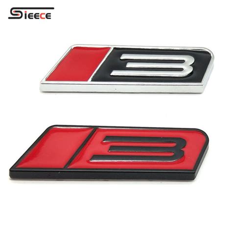 Sieece Car Styling 3D Metal Turbo 3 Car Body Sticker Front Grille