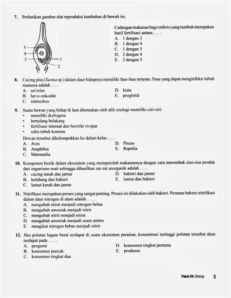 Biologi Gonzaga Try Out 2 Biologi Jakarta