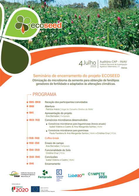 Seminário de encerramento do projeto ECOSEED 4 de julho Oeiras