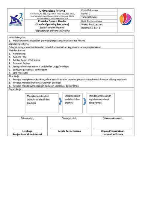 Prosedur Sosialisasi Dan Promosi Perpustakaan PDF