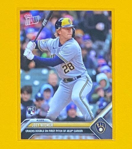 Topps Now Baseball Joey Wiemer Rookie Card Sp Milwaukee Brewers