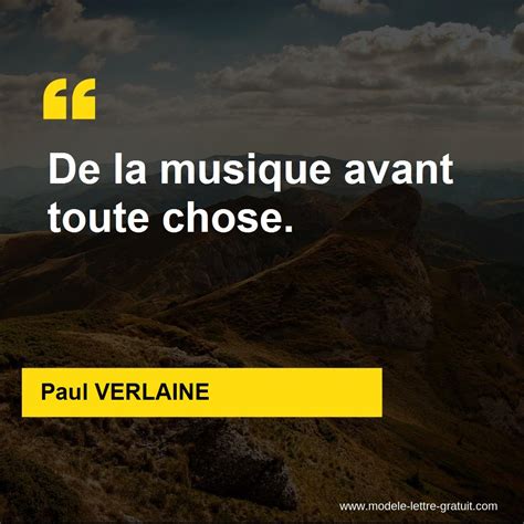 Paul VERLAINE A Dit De La Musique Avant Toute Chose