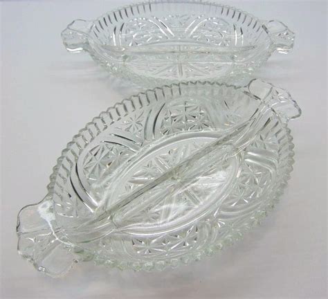 Vintage Divided Glass Dishes Set Perfect For Entertaining