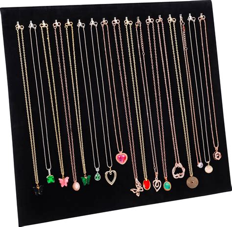 Belle Vous Black Velvet Necklace Jewellery Chain Holder X Cm