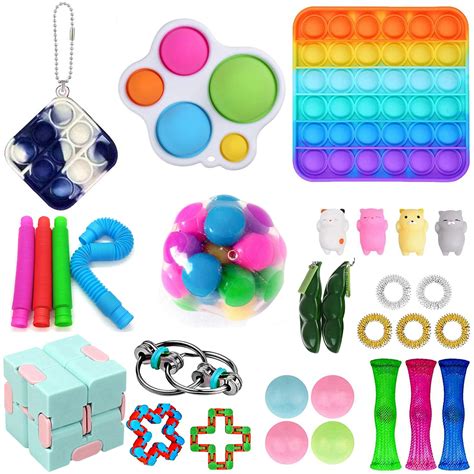 Bebiullo Pcs Fidget Toys Set Sensory Simple Dimple Pop Bubble