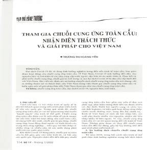 Tham gia chuỗi cung ứng toàn cầu nhận diện thách thức và giải pháp cho