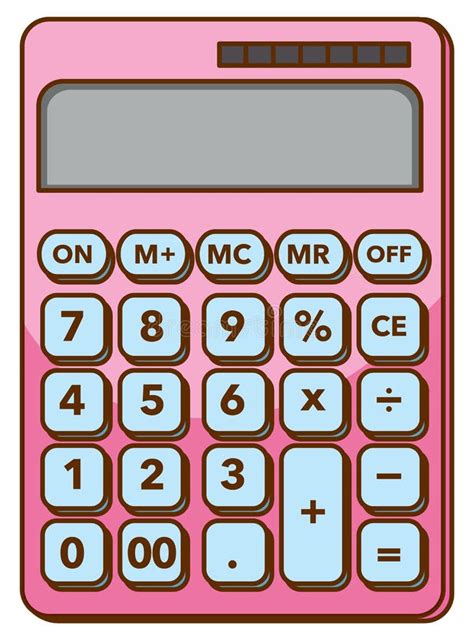 Pink Calculator On White Background Stock Vector Illustration Of