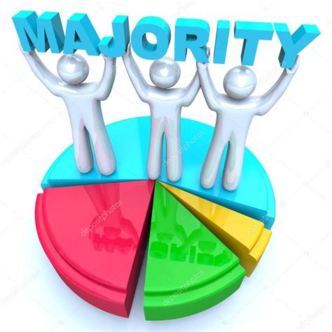 Majority Rule Holding Word On Pie Chart Winners — Stock Photo