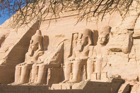 Statues of Stone of the Temple of Abu Simbel Stock Photo - Image of ...