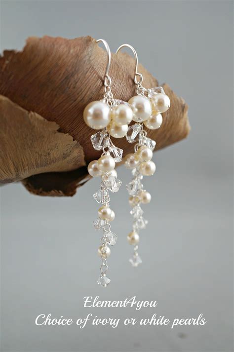 Bridal Earrings Ivory Pearl Wedding Earrings Pearls And