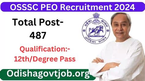 Osssc New Peo Recruitment 2024 487 New Peo Jobs In Odisha Apply Link