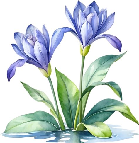 Premium PSD Watercolor Painting Of A Water Hyacinth Flower