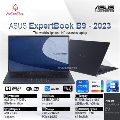 Jual Asus Expertbook B9 B9400 I7 1255u 32gb Ram 2tb Ssd Iris Xe 14 Fhd