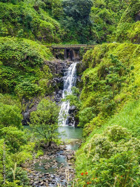 Maui Hawaii Hana Highway Wailua Iki Falls Wailuaiki Road To Hana