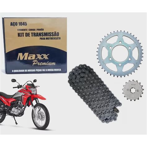 Kit Relação Corrente Coroa Pinhão Tração Maxx 1045 Nxr 160 Bross