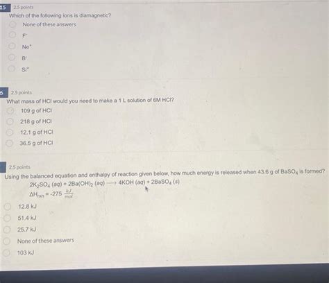 Which Of The Following Ions Is Diamagnetic None Of Chegg