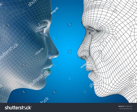 Concept Conceptual 3d Wireframe Mesh Human Stock Illustration 319845767