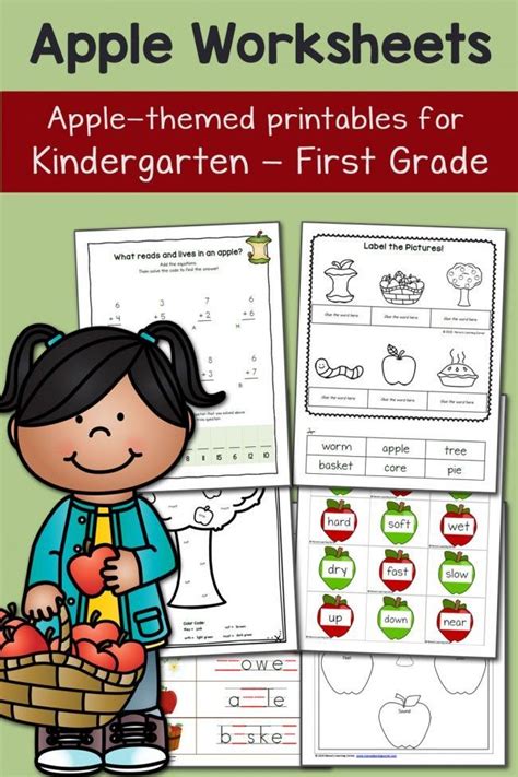 Free Apple Themed Worksheets Apple Activities Kindergarten Worksheets Kindergarten