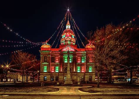 Kearney County Courthouse In Minden Nebraska Decorated For Christmas