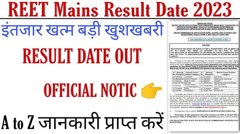 Reet Mains Result 2023 Reet Level 1 Cut Off 2023 Reet Result 2023